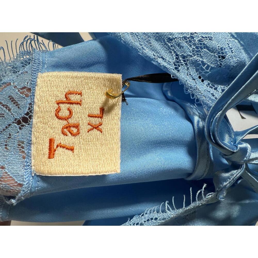 NWT Tach Women's Blue Satin Chemise XL - Picture 4 of 4